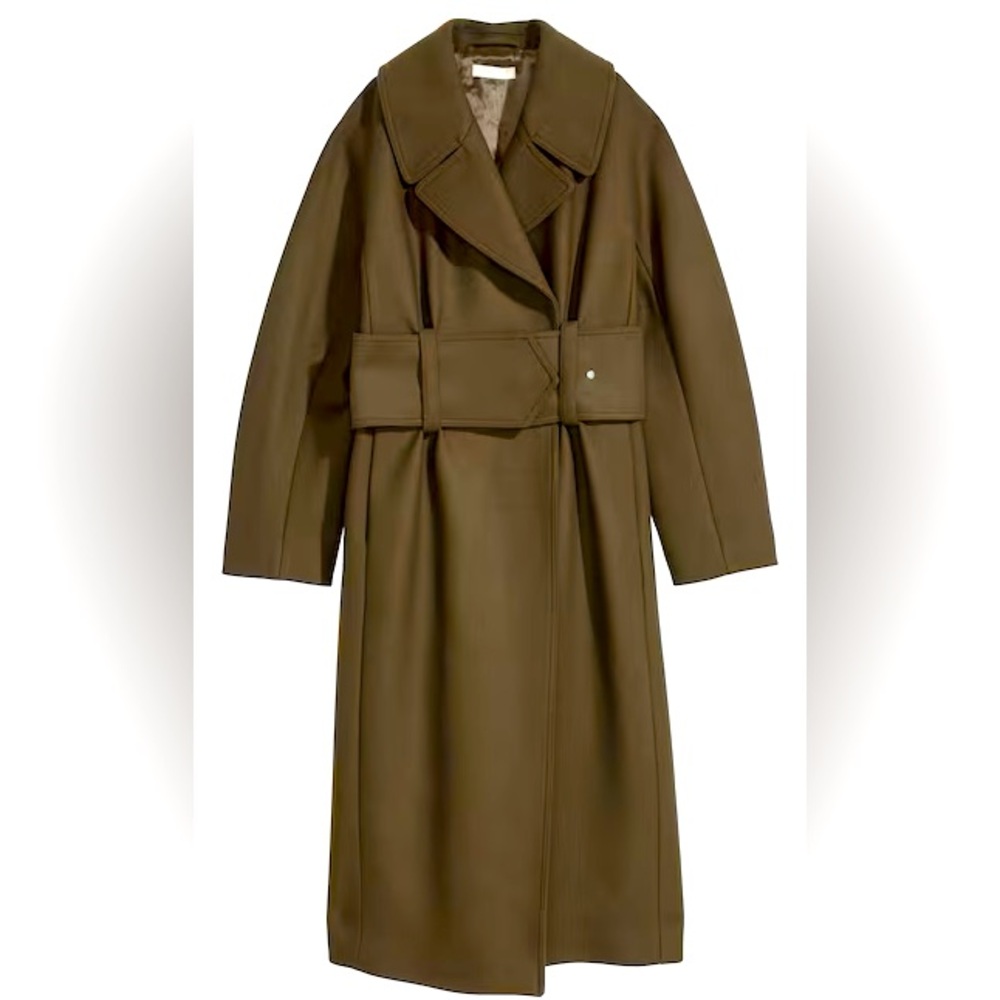 HM wide belted coat wool blend. New without tags.